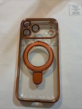 Clear Protective Phone Case with orange iPhone 17pro max